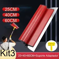 Desempenadeira Kit com 3/4 peças 25 40 60cm Inox Suporte Adaptador para
