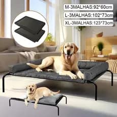 Kit Cama Suspensa Para Pet Cao Gato Estrutura de Aço Resistente, Tecido Respirável Cor Preto Lavável Confortáve