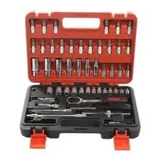 Kit Jogo de Soquetes Profissional 53 Peças com Maleta 1/4" (6.3mm) – Aço Cromo Vanádio