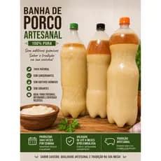 BANHA DE PORCO ARTESANAL PURA – 100% NATURAL 2 LITROS
