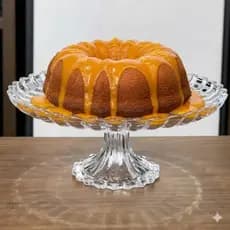 Prato De Bolo de vidro Transparente Com Pé De Cristal Geneva 30cm Mesa Posta