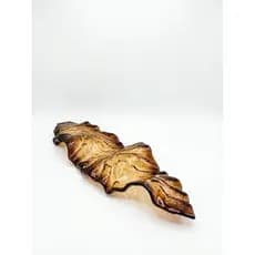Centro De Mesa Murano 3D Folha Decorativo Luxo AD CASA 55cm Fruteira Sala Jantar Café Âmbar