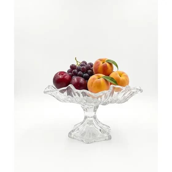 Fruteira de Vidro Com Pé Angel Premium 22cm - Centro de Mesa Cristal A D Casa Luxo