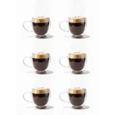 Jogo Xícaras Café Borossilicato Alça 250ml Kit Mesa Posta Decoração