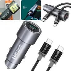 Carregador Veicular Hrebos Para Celular Turbo 20w + Cabo Tipo-c