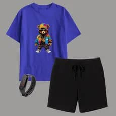Kit Camiseta e Short Moletinho Infantil Menino + Brinde Promoção