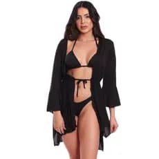 Conjunto Bíquini Regulador + Saída De Praia De Ponta Verão Biquíni Saída de Praia de Ponta