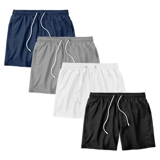 KIT 4 Short Masculino Liso Tactel Praia Academia Esporte Verão Tactel Short de Praia Short Masculino