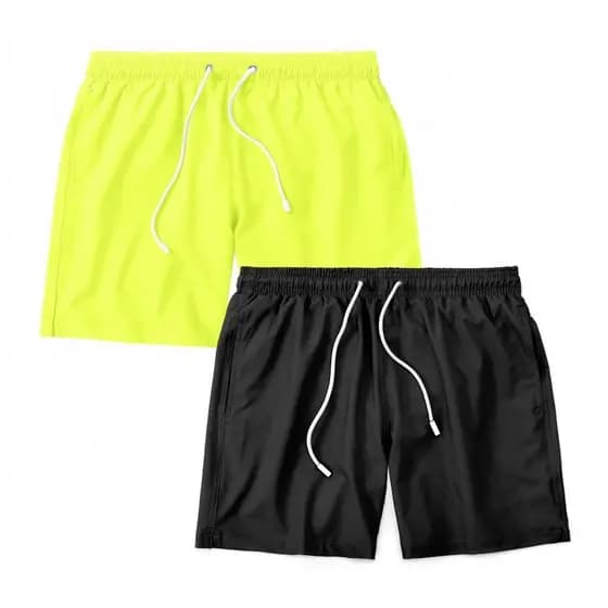 KIT 2 Short Masculino Liso Tactel Praia Academia Esporte Verão Tactel Short de Praia Short Masculino