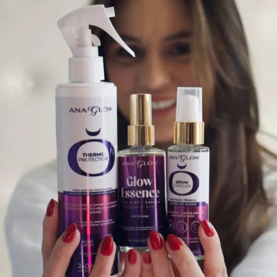 Kit Completo Protetor Térmico efeito blindagem, Óleo Capilar blend de óleos e Perfume Capilar