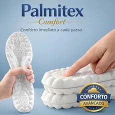 Palmilha Ortopédica 4D Látex Palmitex Comfort Amortecedor Antiderrapante Respirável Conforto Muito Tempo em Pé