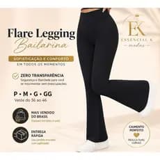 Calça Legging Bailarina Flare Modela bumbum Cintura Alta Promoção
