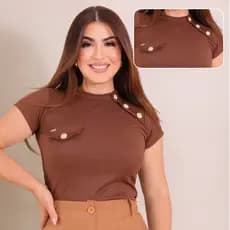 Blusa Feminina Estilosa Malha Canelada premium