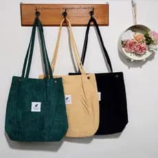 Bolsa Feminina De Ombro Cotelê Sacola De Pano Veludo Moda Casual Praia Tendência