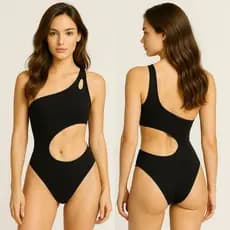Maiô Body Feminino Um Ombro Só com Recorte Lateral Moda Praia Estilosa
