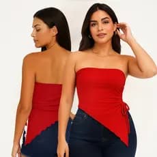 Cropped Feminino Tomara que Caia Borboleta com Regulagem na Lateral