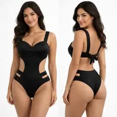 Maiô Feminino com Elástico Alça Larga Efeito Chapa Barriga Moda Praia Verão