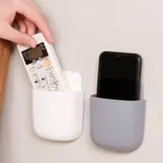 Caixa de Armazenamento na Parede com Suporte de Plugue e Controle Remoto para TV e Ar Condicionado