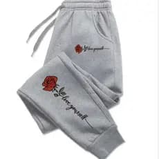 Calça Feminina Moletom Flanelada Algodão Love Yourself Quentinha Bolsos