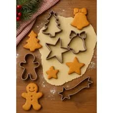 KIT C/5 Cortador Massas Biscoito natalino Pasta Americana Artigo de Confeitaria Natal Biscoito