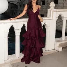 Verão com decote em V tubo superior cintura estreita vestido de festa à noite estilingue bolo festa elegante feminino