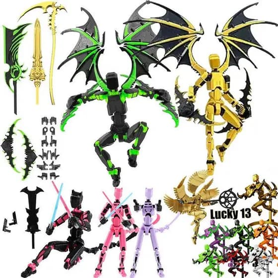 Lucky 13 Action Figure Robot Modelo Manequim 13 Impressão 3D T13 Brinquedos De Montagem