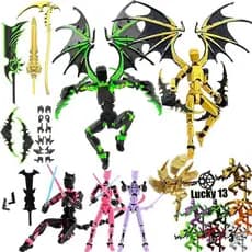 Lucky 13 Action Figure Robot Modelo Manequim 13 Impressão 3D T13 Brinquedos De Montagem