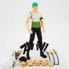 Figura Boneco One Piece Zoro 18 cm Com Acessórios De Ação