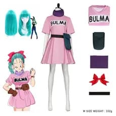 Anime Dragon Ball Cosplay Traje Bulma Live-action Roleplay Convenção Cos Vestido