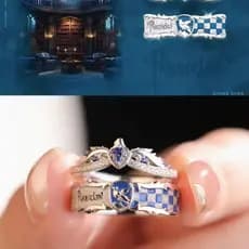 2PCS Harry Potter Anel Duplo Águia Casa Ravenclaw Anel Duplo Anime Periférico Anel Cos Ajustável
