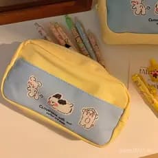 Lindo Estojo De Lápis De Impressão Para Cachorro Grande Capacidade À Prova D'Água com Zíper Duplo