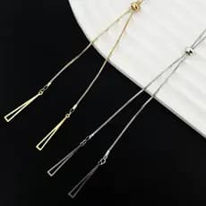 Xiyin Triângulo Geométrico Colar Feminino Nicho Longo Colar de Metal Geométrico Puxar Colar