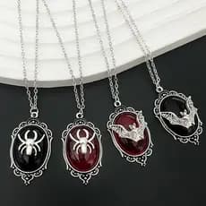 Gótico exclusivo aranha morcego colar Punk Hip-Hop clavícula corrente Halloween Gem jóias