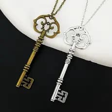 Colar de moda Retro crânio segredo jardim chave colar