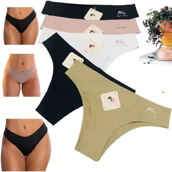 Kit 03 Calcinha Tanga Sem Costura Corte Laser