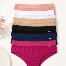 Kit Calcinha Feminina Tanga Algodão Confortável Elástico Exposto P M G GG