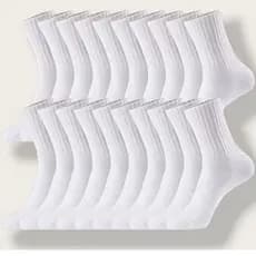 Kit 6/12- Pares De Meia Cano Médio Sport Unissex Trabalho Branca Masculino e Feminino