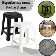 Kit 6 Banqueta de Plástica Preto Resistente Suporta Até 120kg Banco Banquinho para Bar Cozinha