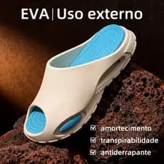 Chinelos unissex de conforto em EVA removível de dupla camada, antiderrapantes e fáceis de calçar