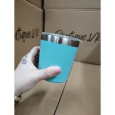 copo temico aco lnox com tampa acrilico 260ml removivel quente ou gelado leite suco agua