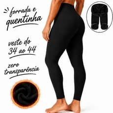 Meia Calça Peluciada Feminina Forrada por Dentro Térmica Quente Inverno Cintura Alta