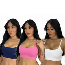 3 Top Academia Fitness Poliamida Duplo Alça Regulagem Cropped Suplex Premium 0 Transparência