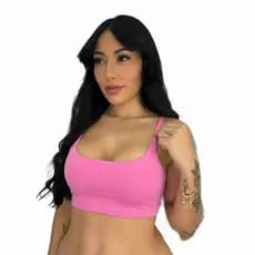Top Academia Fitness Poliamida Duplo Alça Regulagem Cropped Suplex Premium 0 Transparência Treino
