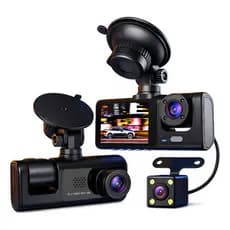 Câmera Veicular DVR Full HD com Tela LCD, Visão Noturna e Câmera de Ré