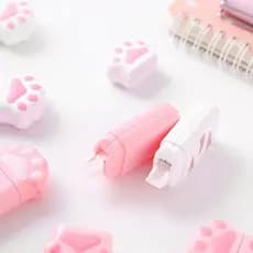 Corretivo Fita Patinha de Gato Fofo para Estojo Escolar