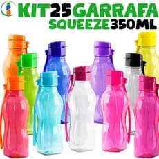 Kit 25 Garrafas Squeeze 350ml - Ideal para Crianças, Escola, Academia e Brindes - Envio Imediato