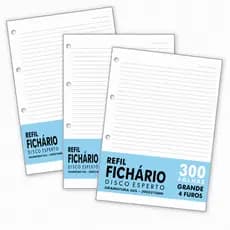 Refil Fichário Caderno Argolado 4 Furos Universitário A4 100 200 300 Folhas