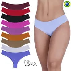 Kit 10 Calcinhas Sem Costura Tanga Corte Laser Não Marca