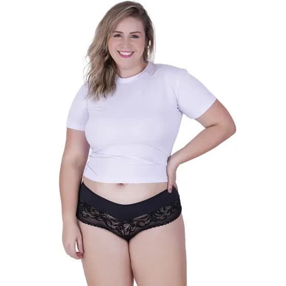 Calcinha Graça Plus Size Microfibra Concept Essentials Preto