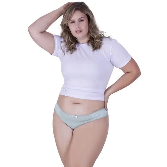 Calcinha Charme Plus Size Microfibra Concept Essentials Verde